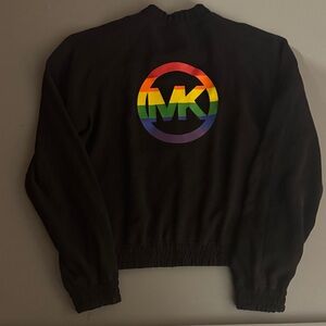 Michael Kors Black lightweight jacket with Colorful Logo size Medium